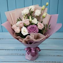 Букет цветов из:  Розы и Лизиантусы #REPLACE_PRED# Новом-Осколе