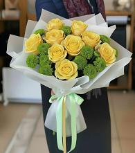 Букет цветов из:  Хризантемы и Розы #REPLACE_PRED# Новом-Осколе