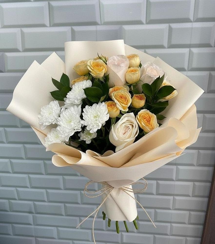 Букет цветов из: Розы и Хризантемы в Новом-Осколе