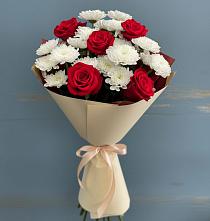Букет цветов из:  Розы и Хризантемы #REPLACE_PRED# Новом-Осколе