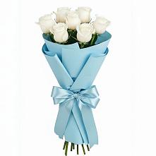 Букет 7 белых роз Проуд в Новом-Осколе