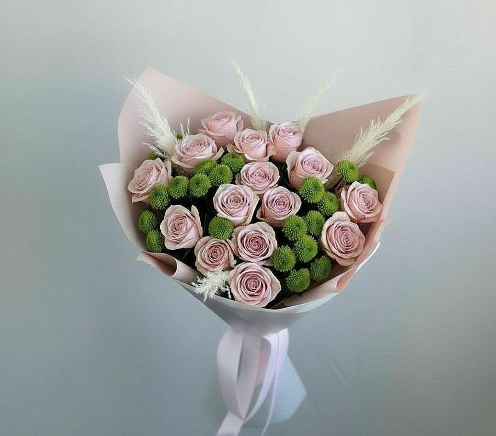 Букет цветов из: Розы и Хризантемы в Новом-Осколе