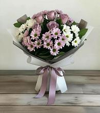 Букет цветов из:  Хризантемы и Розы #REPLACE_PRED# Новом-Осколе