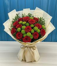 Букет цветов из:  Розы и Хризантемы #REPLACE_PRED# Новом-Осколе