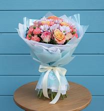 Букет цветов из:  Хризантемы и Розы в Новом-Осколе