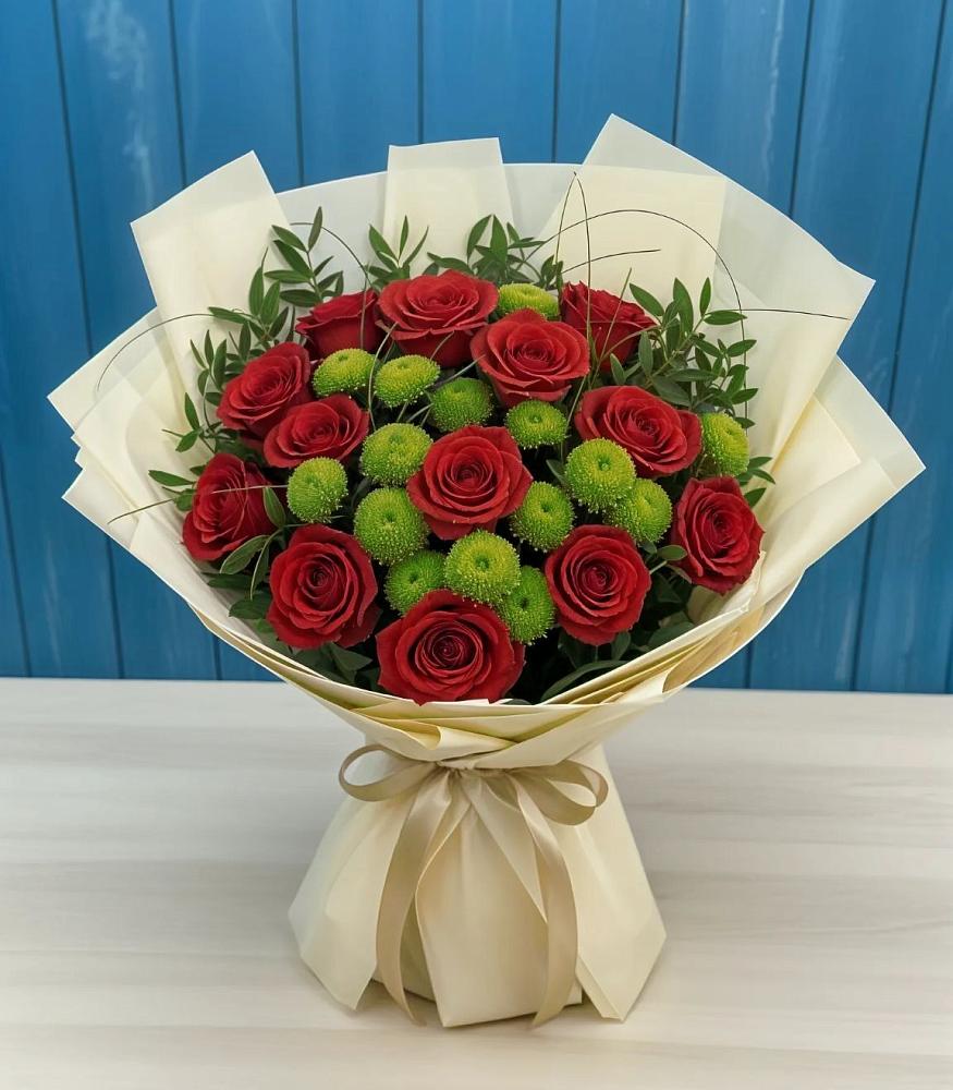 Букет цветов из: Розы и Хризантемы в Новом-Осколе