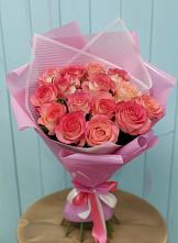 Букет 15 Розовых роз Равель #REPLACE_PRED# Новом-Осколе