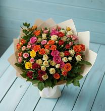 Букет Микс из разноцветных кустовых роз #REPLACE_PRED# Новом-Осколе